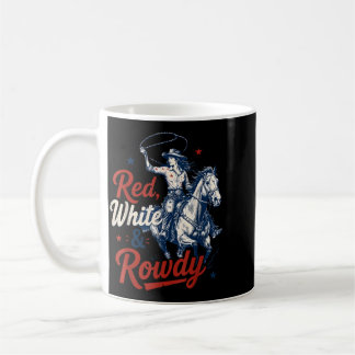 Mug Rouge Rétro Blanc Et Rodeo Du 4 Juillet Tapageur