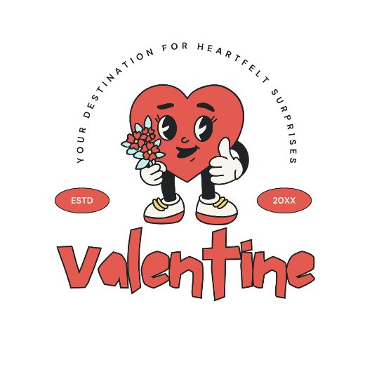 Mug Rouge Retro Mignonne Coeur Caractère Saint Valenti