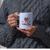 Mug Rouge Retro Mignonne Coeur Caractère Saint Valenti