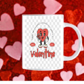 Mug Rouge Retro Mignonne Coeur Caractère Saint Valenti