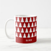Mug Rouge rétro Noël moderne minimal unique (Gauche)