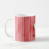 Mug Rouge romantique rayures blanches Mon Cheri Amour (Gauche)