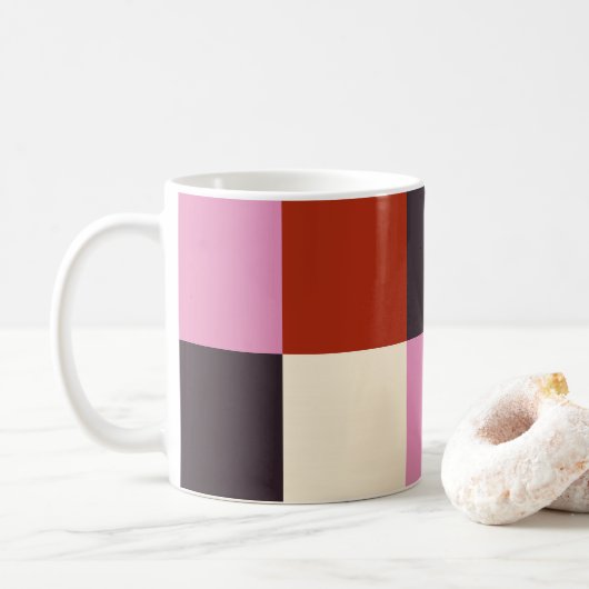Mug Rouge rose aubergine ivoire élégant (Avec donut)