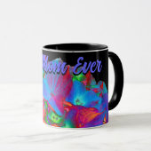 Mug Rouge rose bleu violet fleuri fleuri coloré (Devant droit)