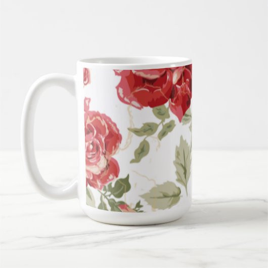 Mug Rouge rose classique (Gauche)