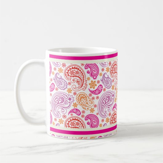 Mug Rouge rose et jaune Motif (Gauche)