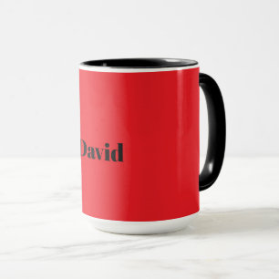 Mug Rouge, rouge uni MODÈLE, texte noir,
