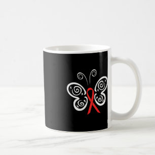 Mug Rouge Ruban Papillon Sang Cancer VIH SIDA