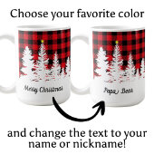 Mug Rouge rustique plaid buffalo forêt Joyeux Noël 
