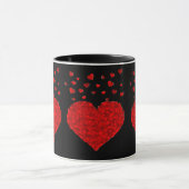Mug Rouge Saint Valentin noir Elégance (Centre)