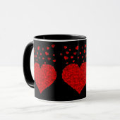 Mug Rouge Saint Valentin noir Elégance (Devant gauche)