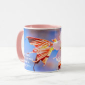 Mug Rouge Sakura bleu ciel (Devant gauche)