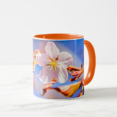 Mug Rouge Sakura bleu ciel (Devant droit)