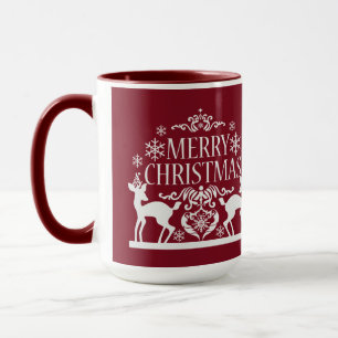 Mug Rouge Tasse-Profond de ton du Joyeux Noël deux