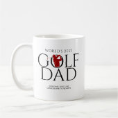 Mug Rouge tendance "LE MEILLEUR PÈRE DE GOLF DU MONDE" (Gauche)