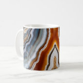 Mug Rouge Terracotta Blanc Noir Bleu Or Géode d'âge (Devant gauche)