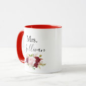 Mug Rouge Tropical et romantique Mariage Personnalisé (Devant gauche)