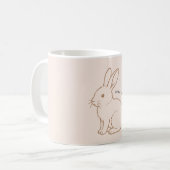 Mug Rouge Un Lapin T'aime Esquisse (Devant gauche)