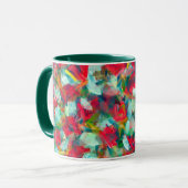 Mug Rouge Vert Bleu Bleu Jaune Abrégé (Devant gauche)