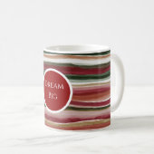 Mug Rouge Vert Blush Blanc Or Rayures (Devant droit)