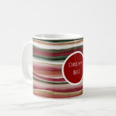 Mug Rouge Vert Blush Blanc Or Rayures (Devant gauche)