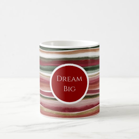 Mug Rouge Vert Blush Blanc Or Rayures (Centre)