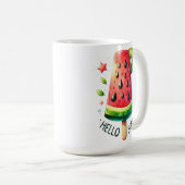 MUG ROUGE & VERT BONJOUR ÉTÉ PASTÈQUE (Devant droit)