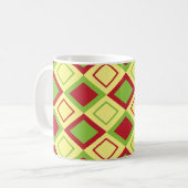 Mug Rouge vert diamant géométrique (Devant gauche)