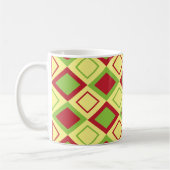 Mug Rouge vert diamant géométrique (Gauche)