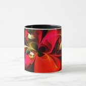 Mug Rouge Vert Floral Moderne Art Abstrait Motif #02 (Centre)