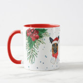 Mug Rouge Vert mignon berger allemand chien dès Noël (Gauche)