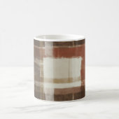 Mug Rouges Bruns Chauds Crème Rectangles Abstraits (Centre)