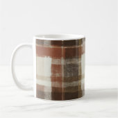 Mug Rouges Bruns Chauds Crème Rectangles Abstraits (Gauche)
