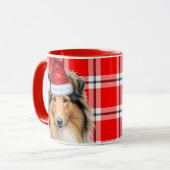 Mug Rough Collie Amoureux des chiens Vacances Jour de  (Devant gauche)