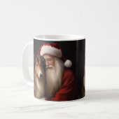 Mug Rough Collie Avec Noël Festif Du Père Noël (Devant gauche)