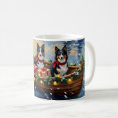 Mug Rough Collie Christmas Boat Holiday (Devant droit)