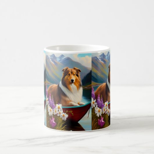 Mug Rough Collie sur une pagaie : une aventure Pittore (Centre)