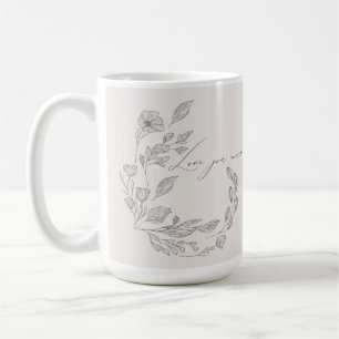 Mug Rougissent l'amour botanique tiré par la main vous