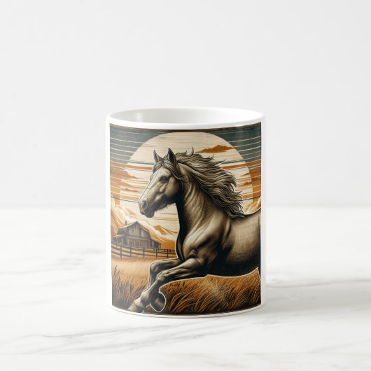 Mug Rouille/cheval vintage/Ouest (Centre)