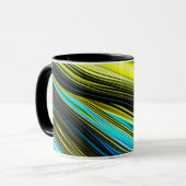 Mug Rouleaux de soie et de satin Abstraits bleu et or (Devant gauche)