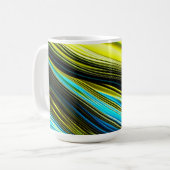 Mug Rouleaux de soie et de satin Abstraits bleu et or (Devant gauche)