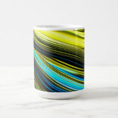 Mug Rouleaux de soie et de satin abstraits bleus et or (Centre)