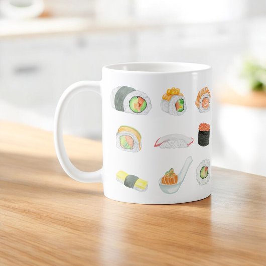 Mug Roulés de sushi à l'aquarelle