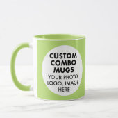 Mug Round Frame 2 x Photo Logo Lime Custom Combo (Gauche)