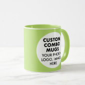 Mug Round Frame 2 x Photo Logo Lime Custom Combo (Devant droit)