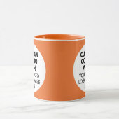 Mug Round Frame 2 x Photo Logo Orange Custom Combo (Centre)