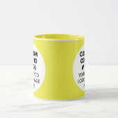 Mug Round Frame 2 x Photo Logo Yellow Custom Combo (Centre)