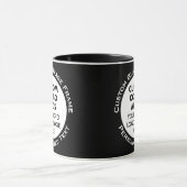 Mug Round Frame 2 x Photo + Text Black Custom Combo (Centre)