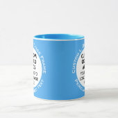 Mug Round Frame 2 x Photo Text Light Blue Custom Combo (Centre)