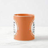 Mug Round Frame 2 x Photo + Text Orange Custom Combo (Centre)